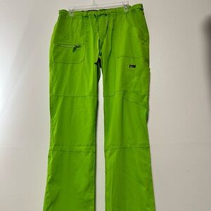 koi Neon Green Women's Cargo Jogger Scrub Pants